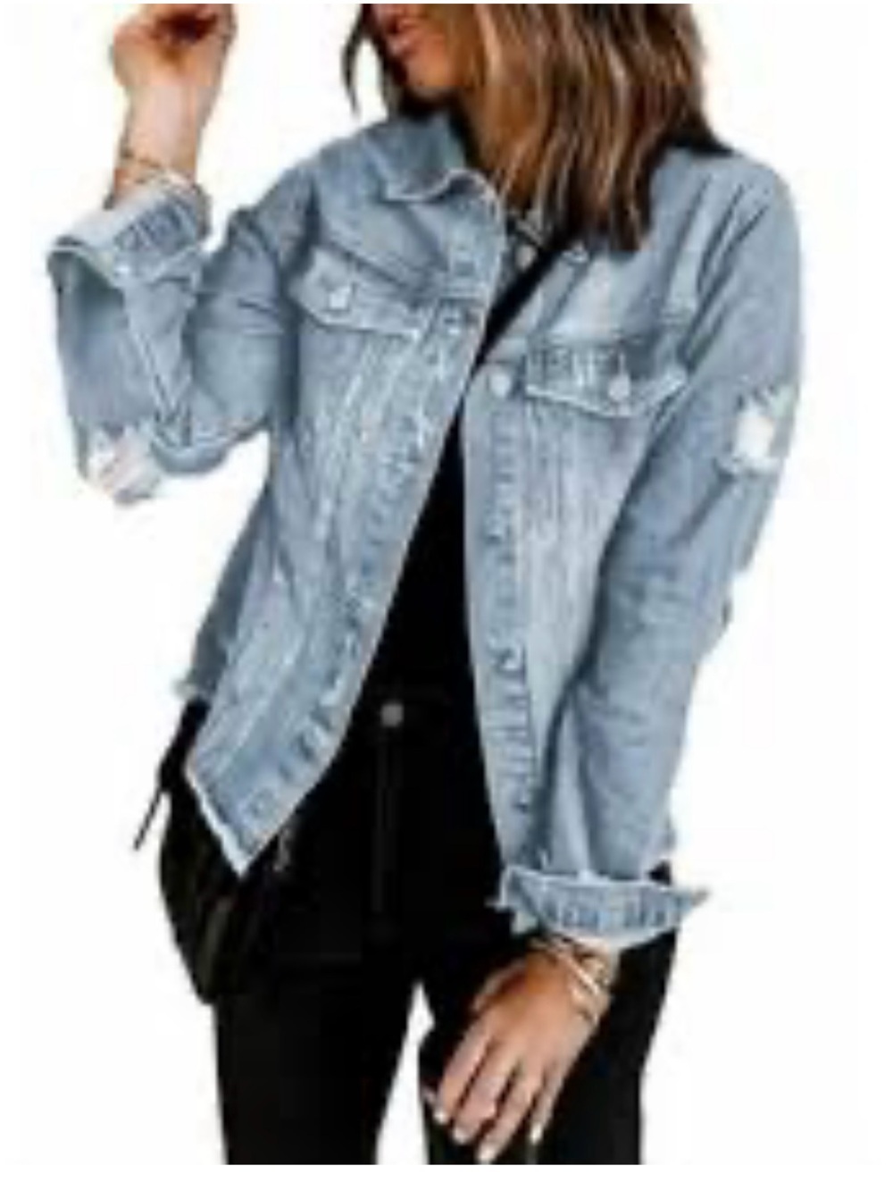 Wax Jean Light Blue Distressed Denim Jacket